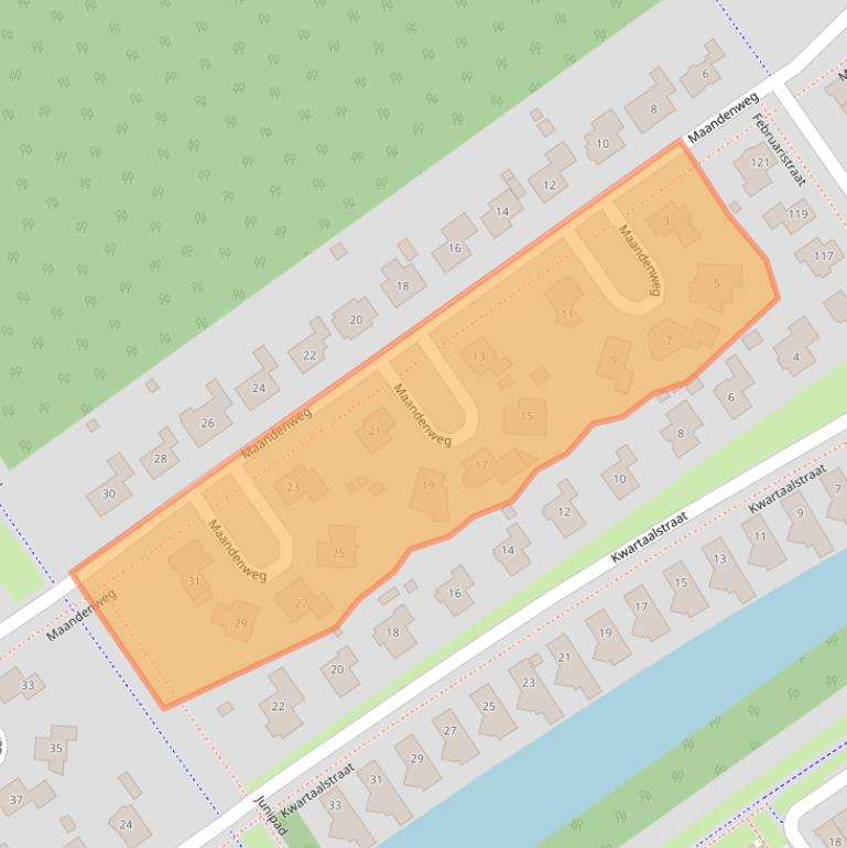 Kaart van postcodegebied 1335KB.