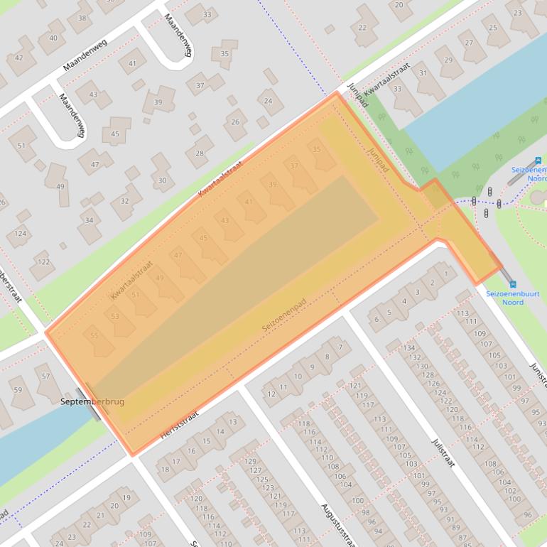 Kaart van postcodegebied 1335KG.