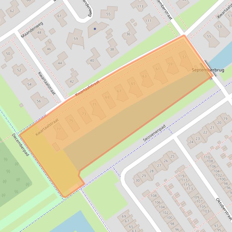 Kaart van postcodegebied 1335KH.