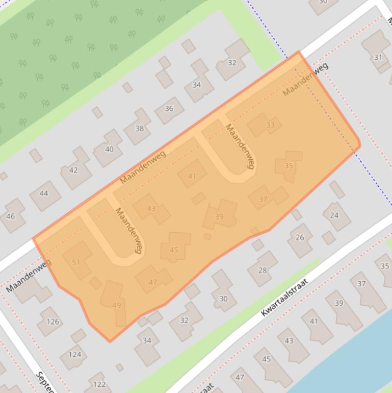 Kaart van postcodegebied 1335KL.