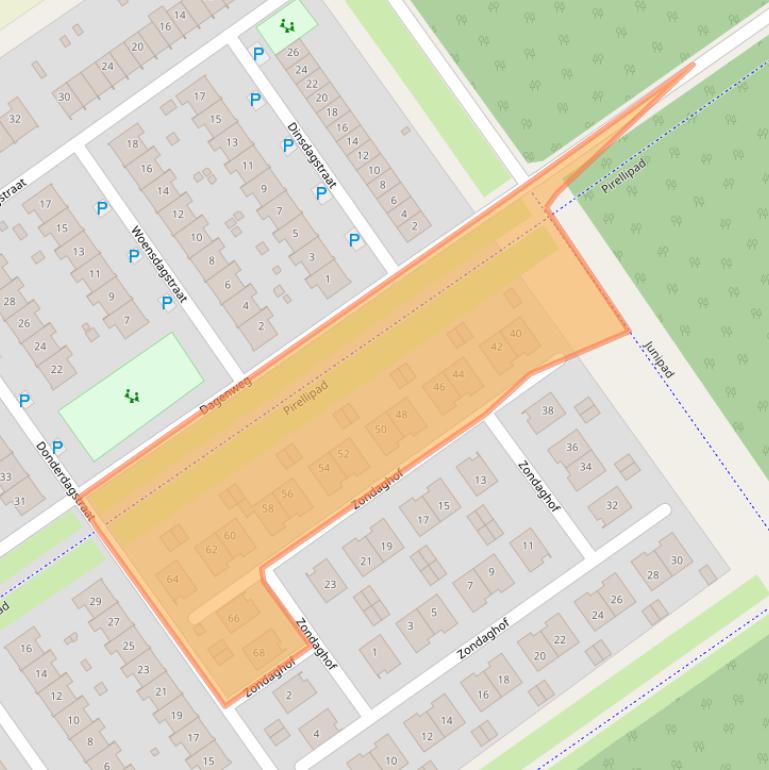 Kaart van postcodegebied 1335LD.