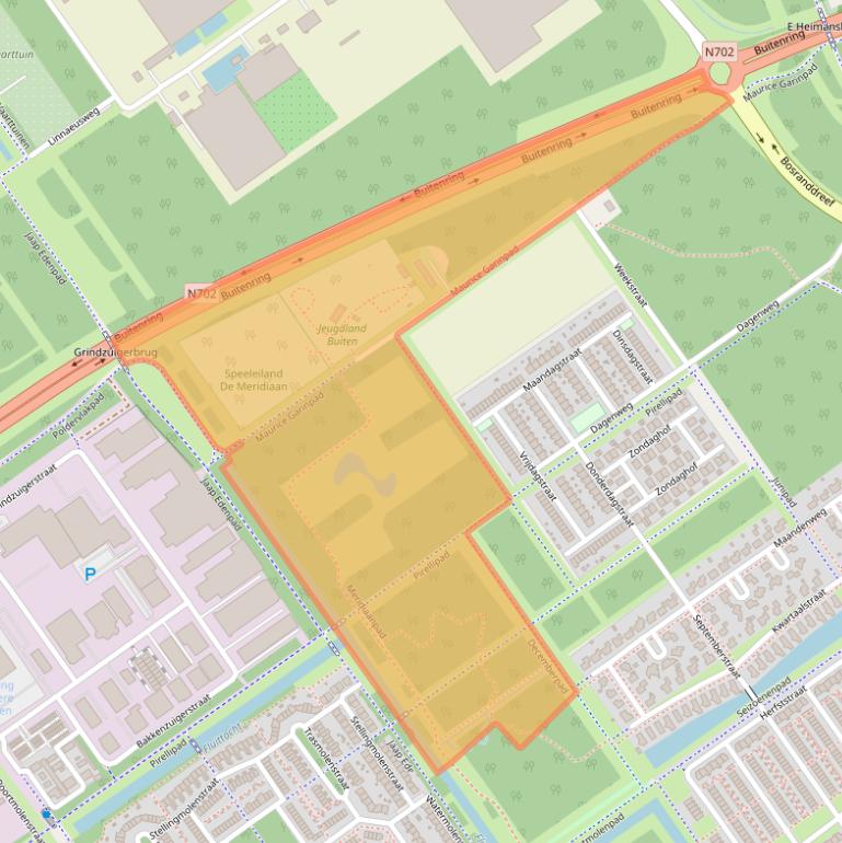 Kaart van postcodegebied 1335LZ.