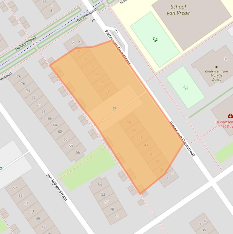 Kaart van postcodegebied 1335PB.