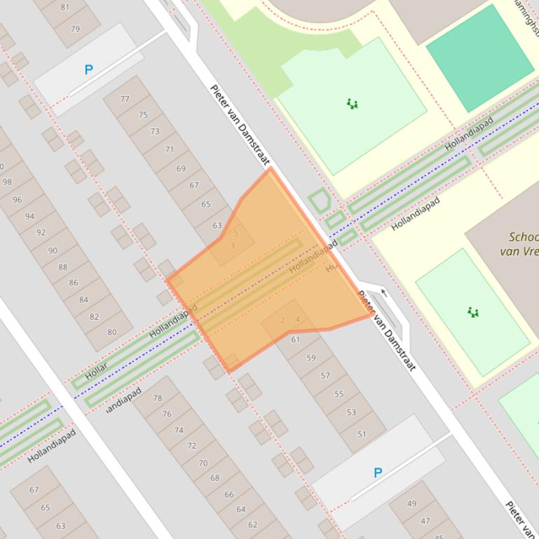 Kaart van postcodegebied 1335PK.