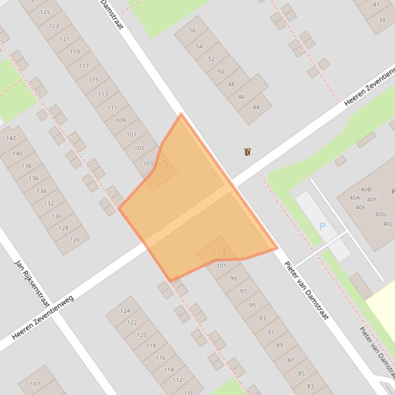 Kaart van postcodegebied 1335PL.