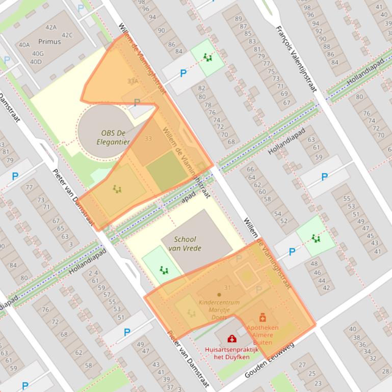 Kaart van postcodegebied 1335PP.