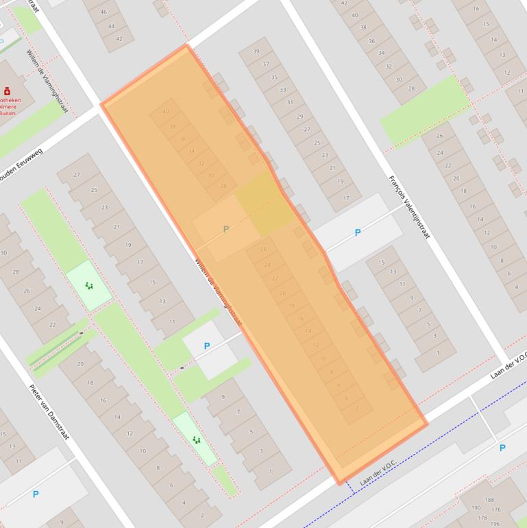 Kaart van postcodegebied 1335PS.