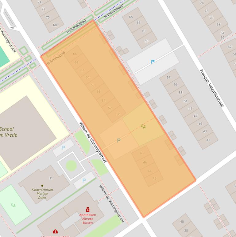 Kaart van postcodegebied 1335PT.