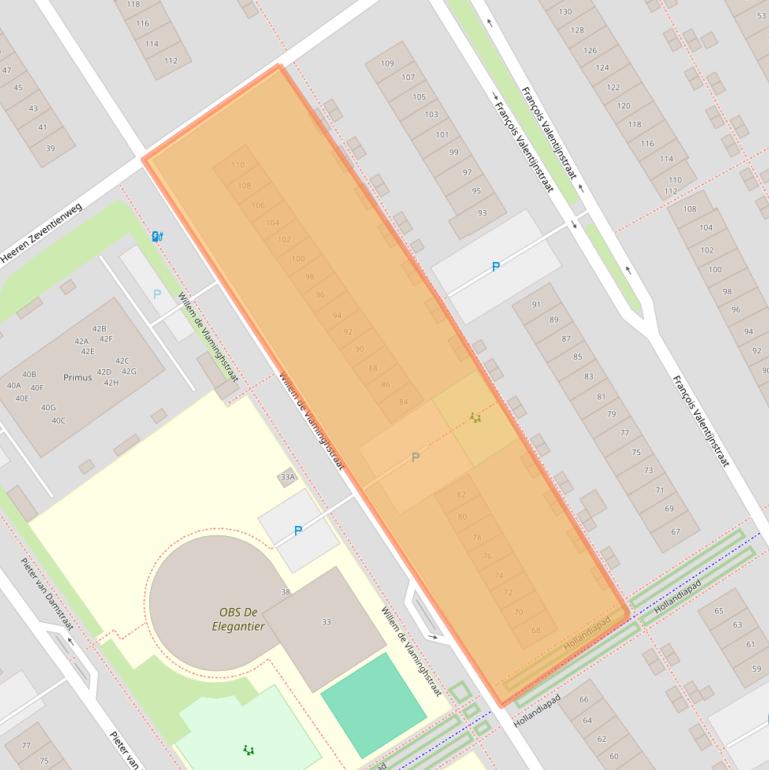 Kaart van postcodegebied 1335PV.