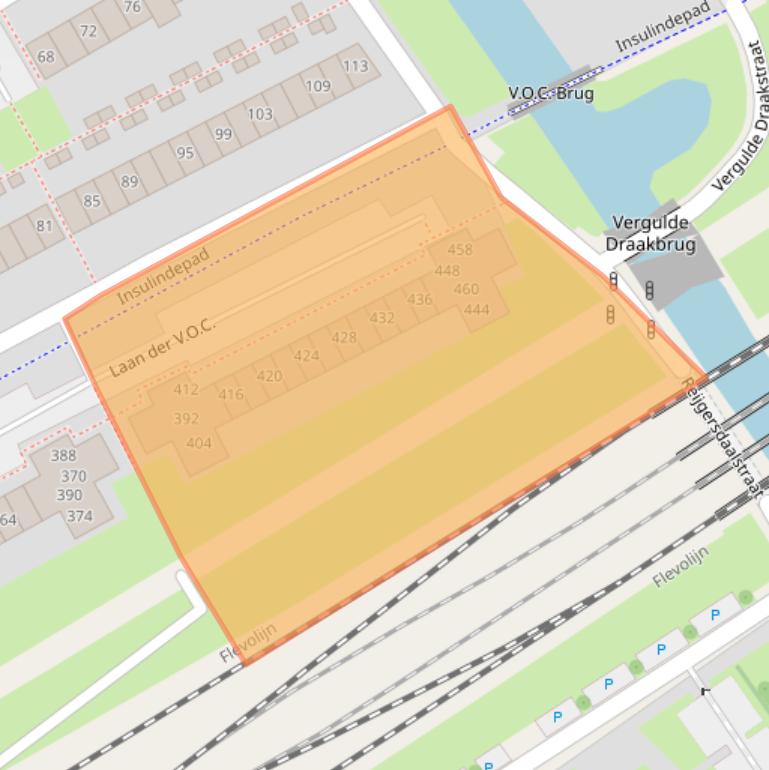 Kaart van postcodegebied 1335TC.