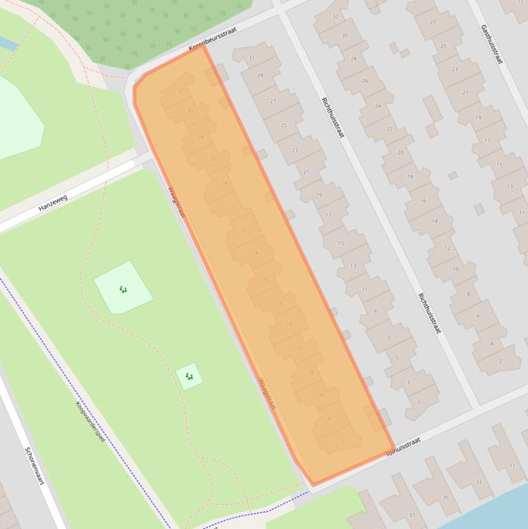 Kaart van postcodegebied 1335XB.