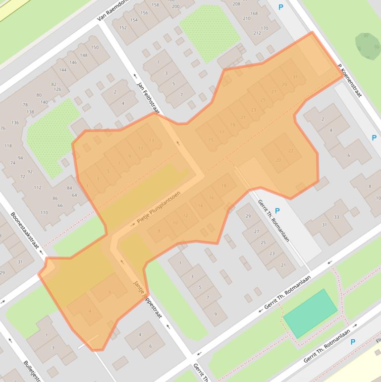 Kaart van postcodegebied 1336AN.