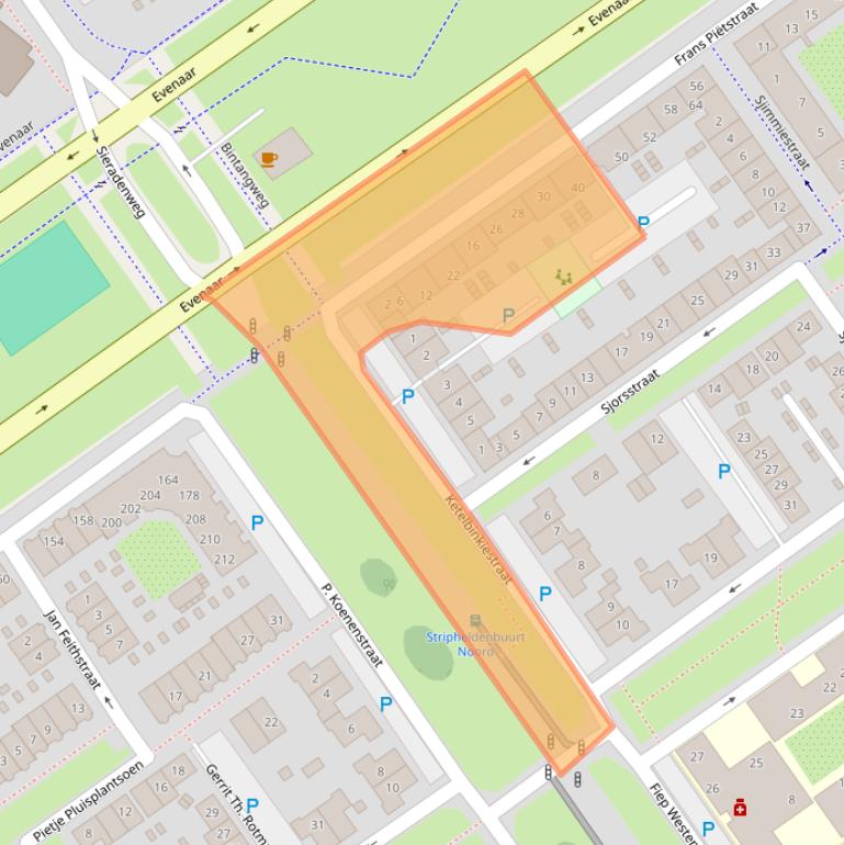 Kaart van postcodegebied 1336CA.