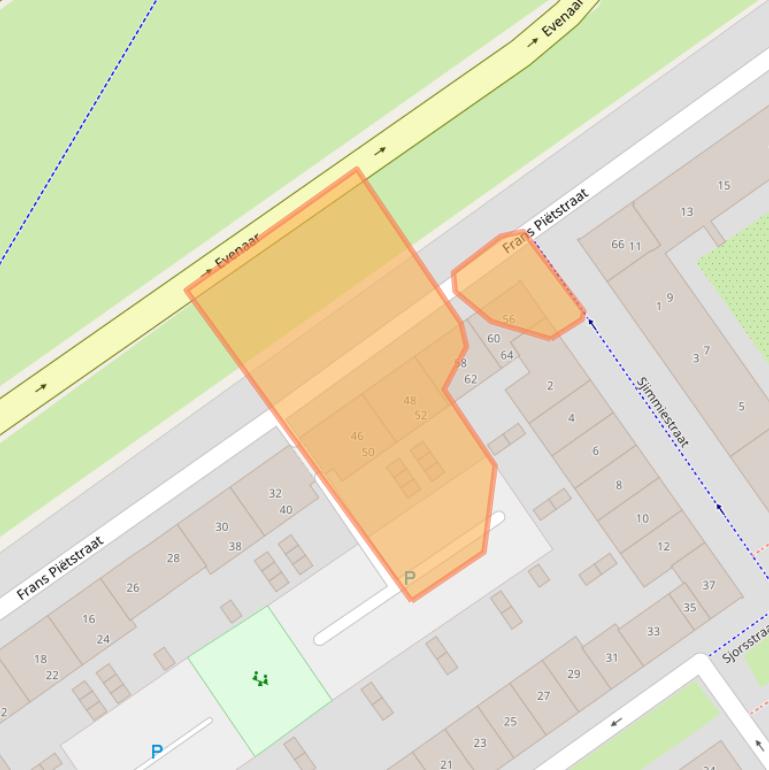 Kaart van postcodegebied 1336CB.