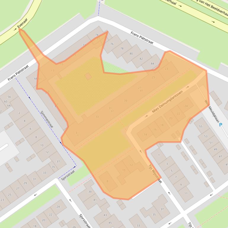 Kaart van postcodegebied 1336CH.