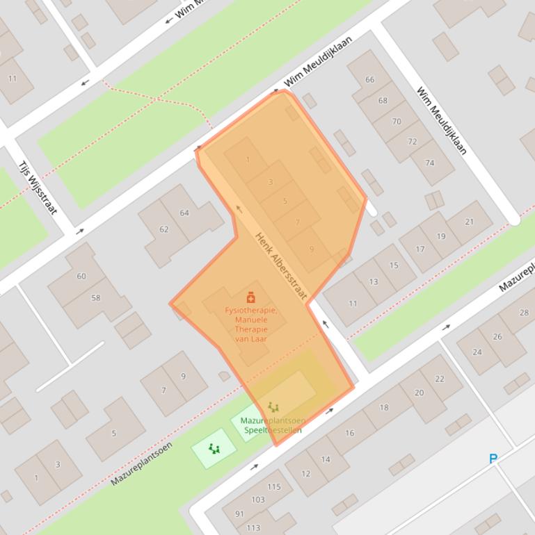 Kaart van postcodegebied 1336CL.