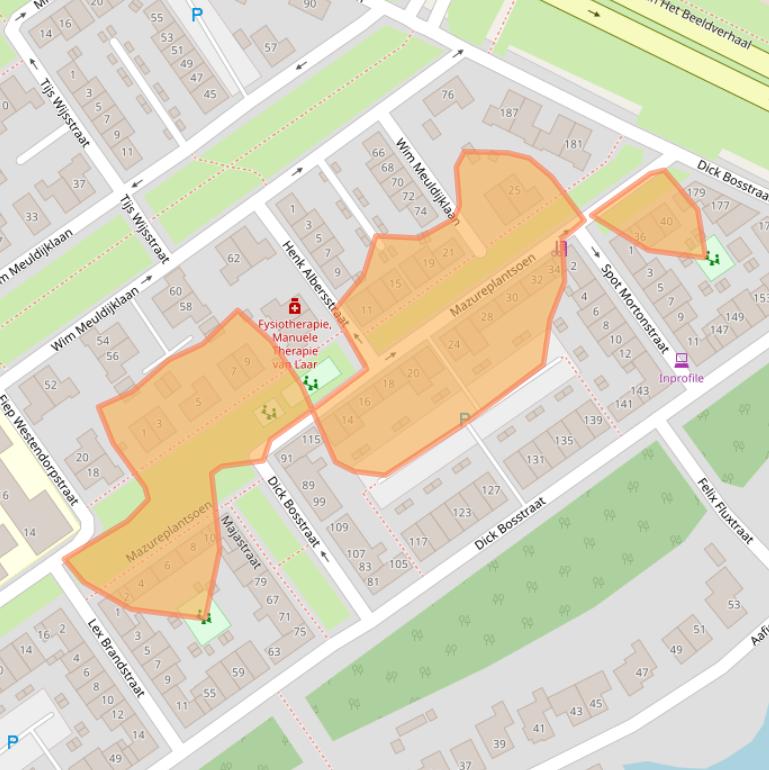 Kaart van postcodegebied 1336CV.