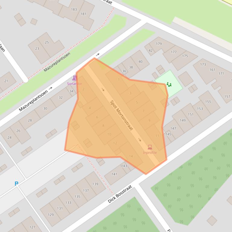 Kaart van postcodegebied 1336CW.