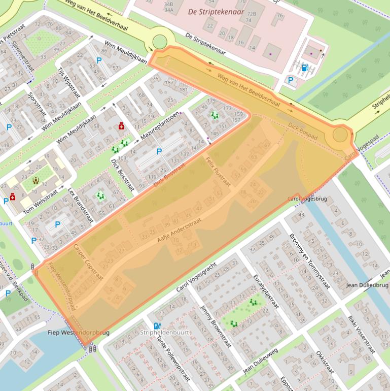 Kaart van postcodegebied 1336DZ.