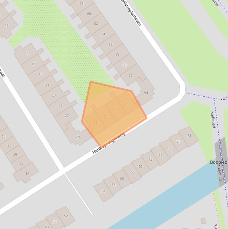 Kaart van postcodegebied 1336JB.