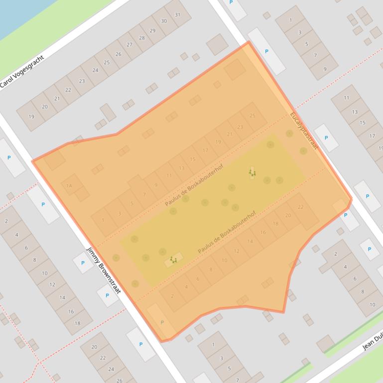 Kaart van postcodegebied 1336KH.