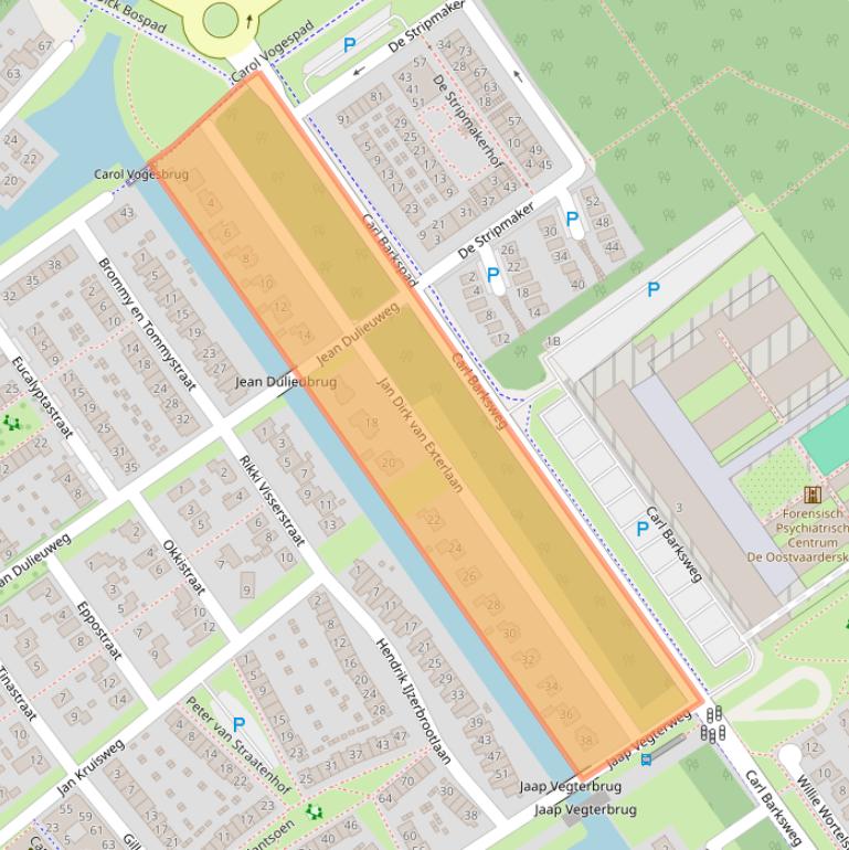 Kaart van postcodegebied 1336LJ.