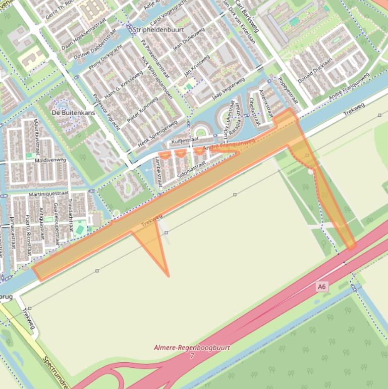 Kaart van postcodegebied 1336MA.