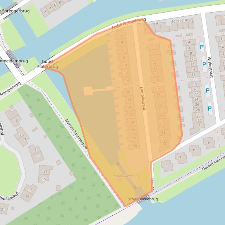 Kaart van postcodegebied 1336MB.