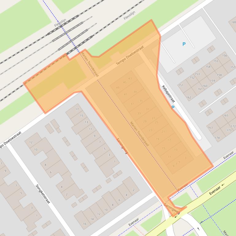 Kaart van postcodegebied 1336NA.