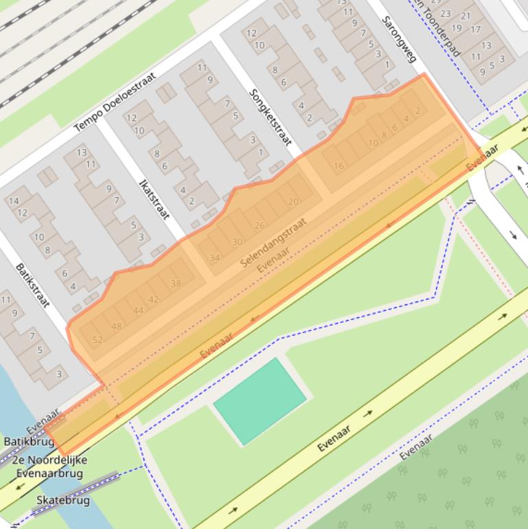 Kaart van postcodegebied 1336NL.