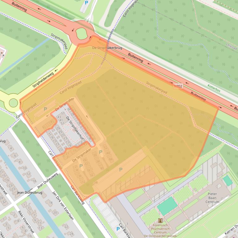 Kaart van postcodegebied 1336ZM.