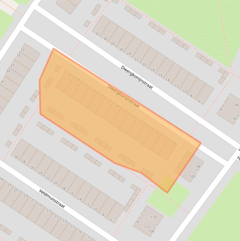 Kaart van postcodegebied 1338AH.