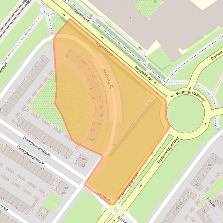 Kaart van postcodegebied 1338AR.