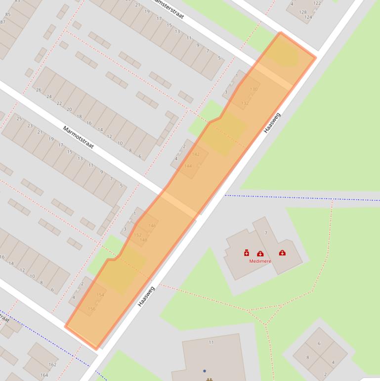 Kaart van postcodegebied 1338AT.