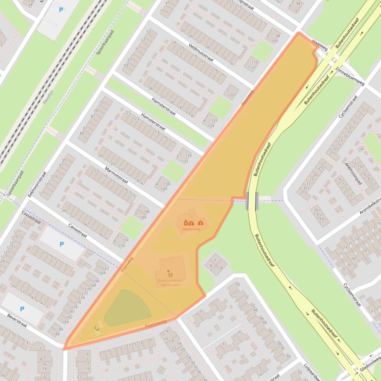 Kaart van postcodegebied 1338AW.