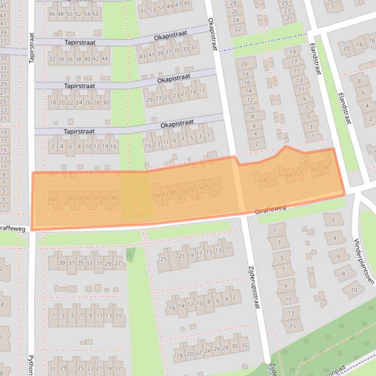 Kaart van postcodegebied 1338JX.
