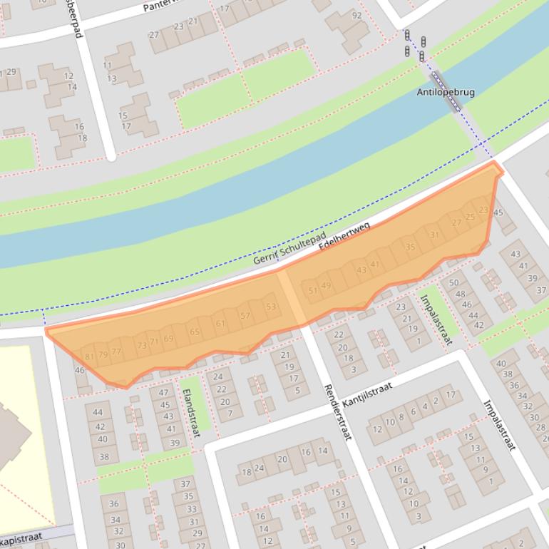 Kaart van postcodegebied 1338KB.