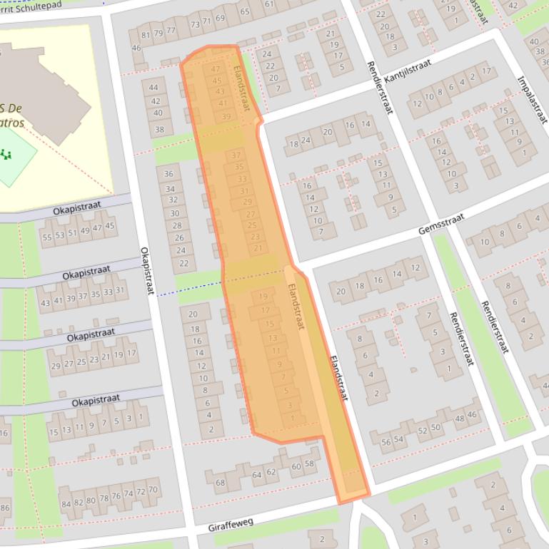 Kaart van postcodegebied 1338KC.