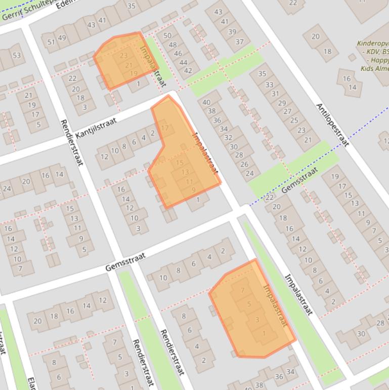 Kaart van postcodegebied 1338KK.