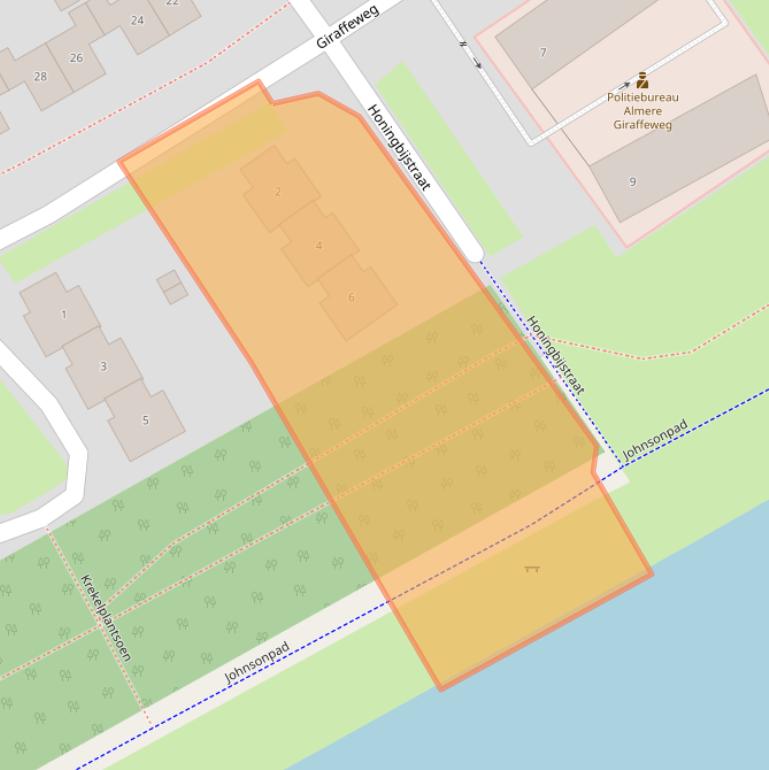 Kaart van postcodegebied 1338KS.