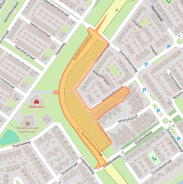 Kaart van postcodegebied 1338LE.