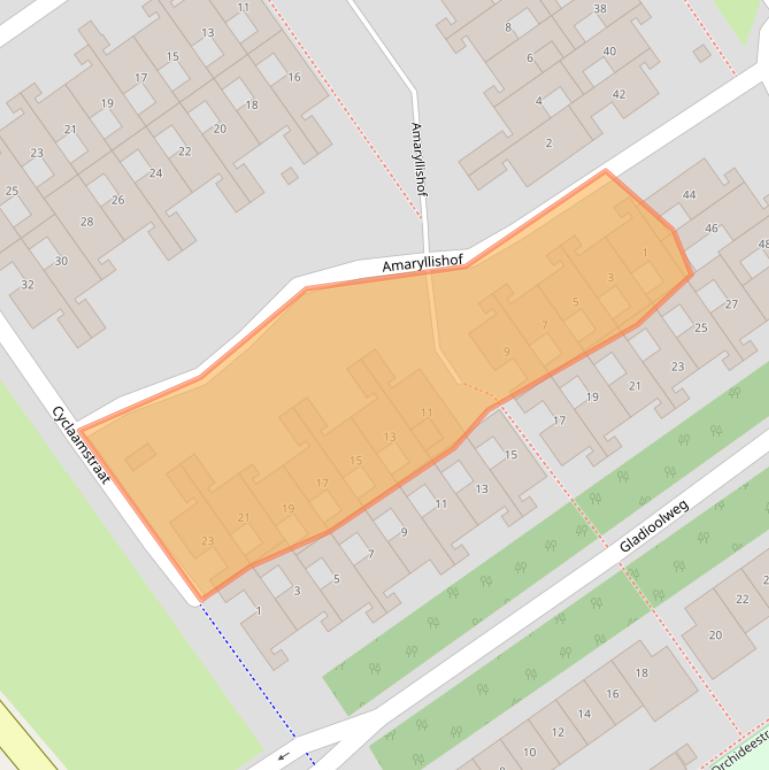 Kaart van postcodegebied 1338LH.