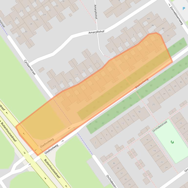 Kaart van postcodegebied 1338LK.