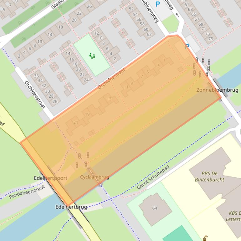 Kaart van postcodegebied 1338LN.