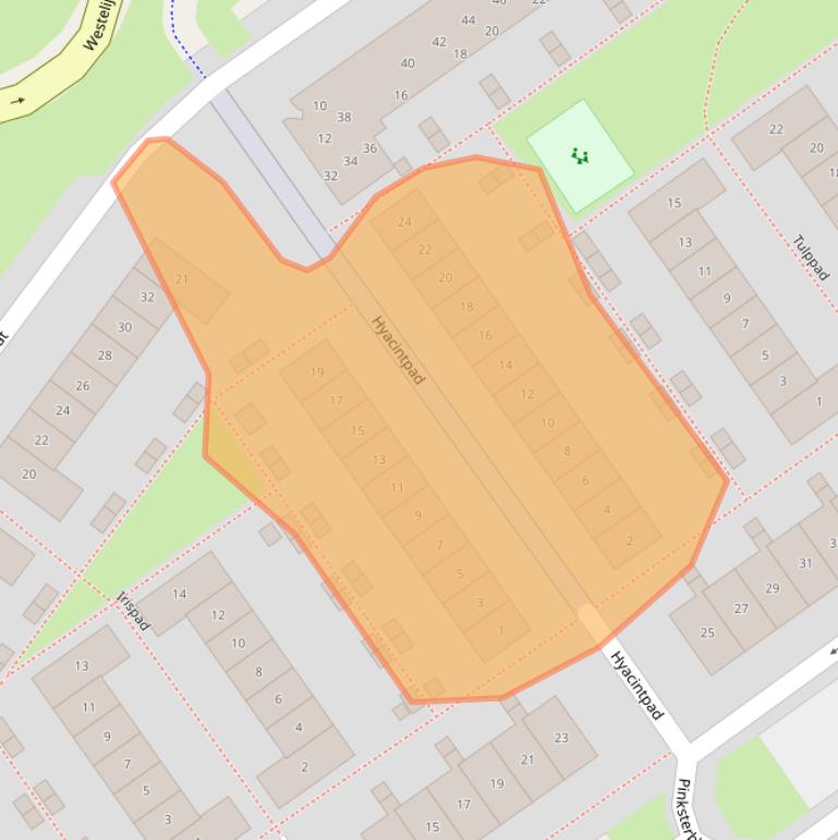 Kaart van postcodegebied 1338NB.