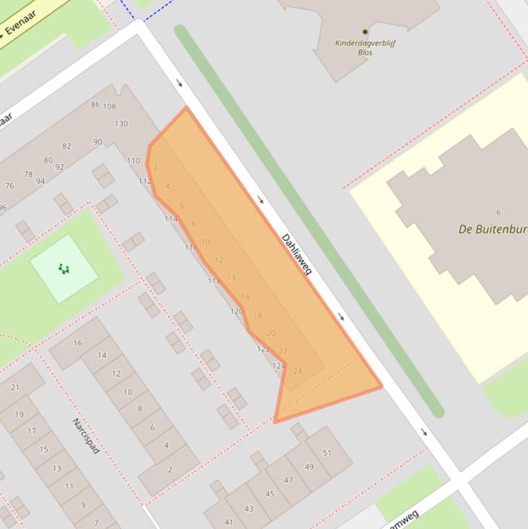 Kaart van postcodegebied 1338NG.