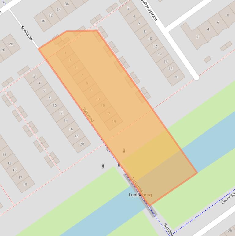 Kaart van postcodegebied 1338PC.