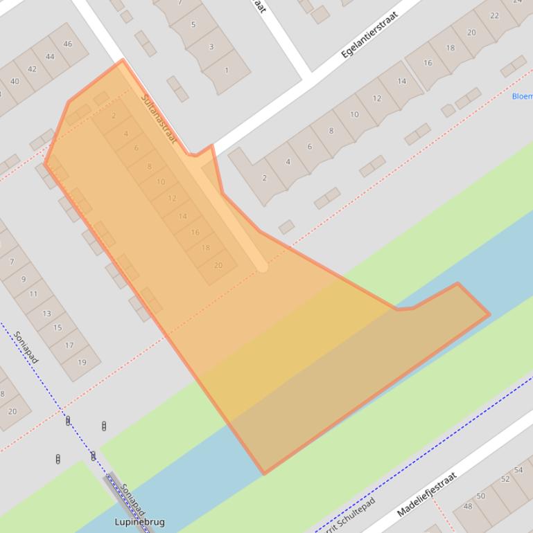 Kaart van postcodegebied 1338PE.