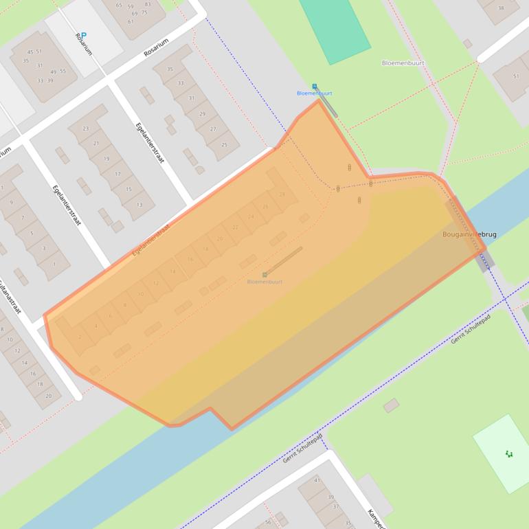 Kaart van postcodegebied 1338PH.