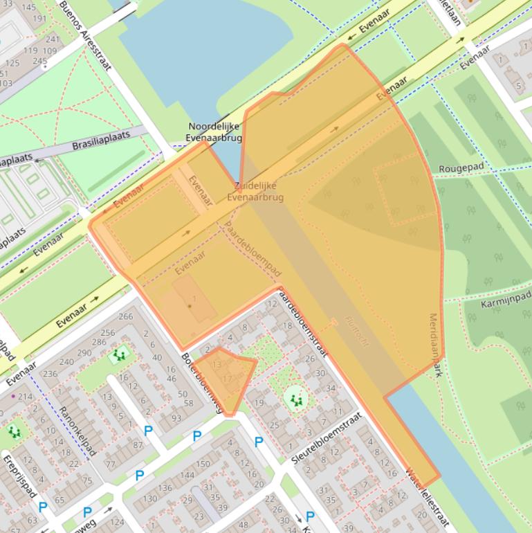 Kaart van postcodegebied 1338RS.